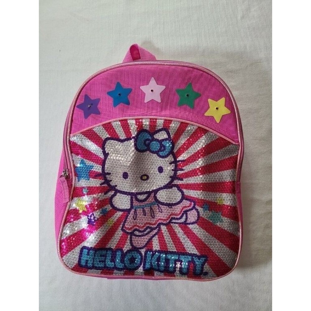 Hello Kitty Sequin Backpack 14” Sanrio Stars Bow School Bag Lights Not Working